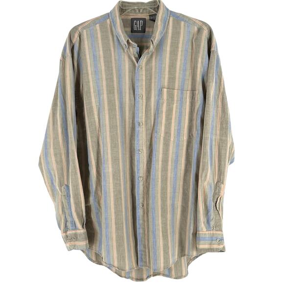90s GAP striped button down shirt 1990s vintage - Picture 1 of 6